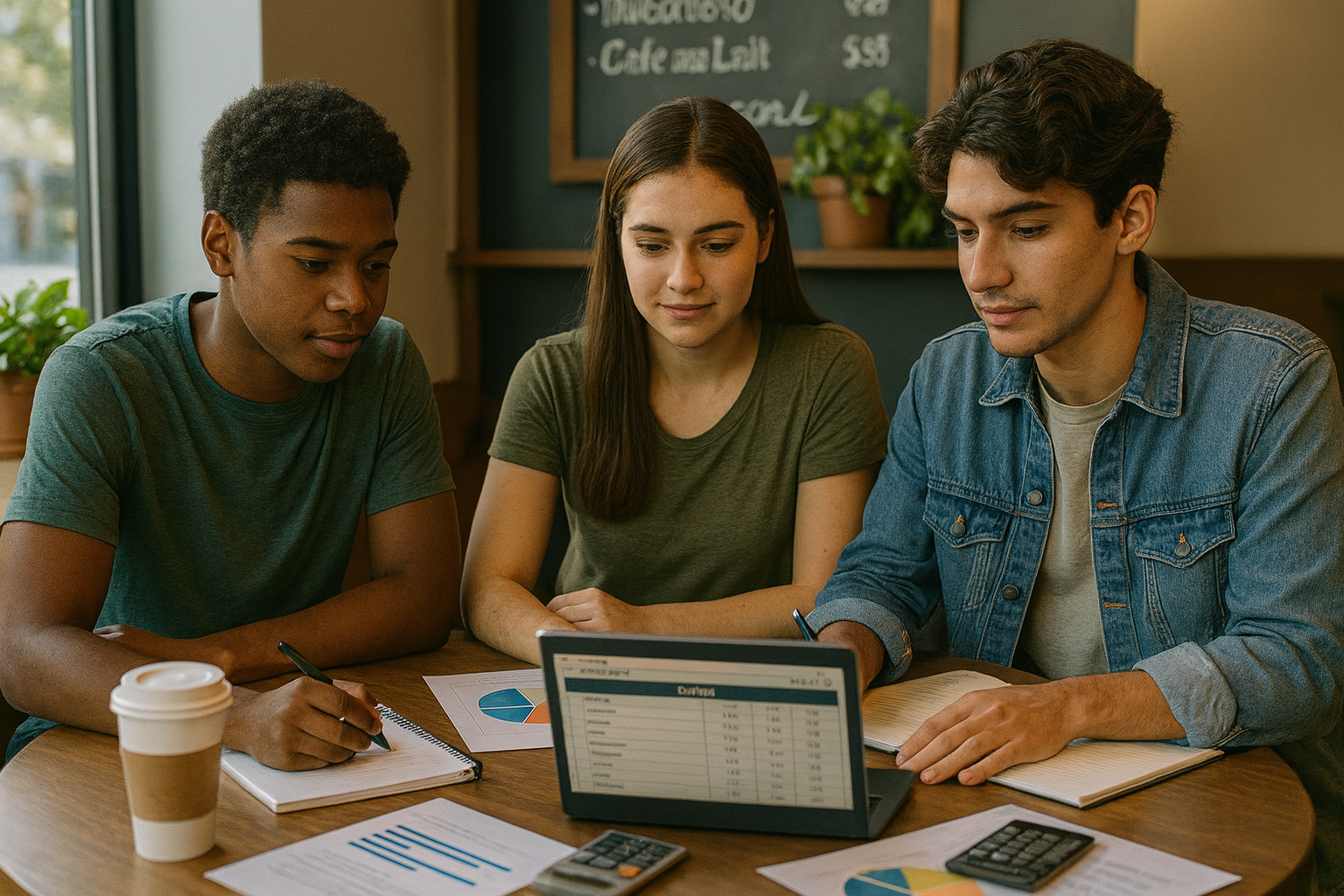 Teens working on financial planning